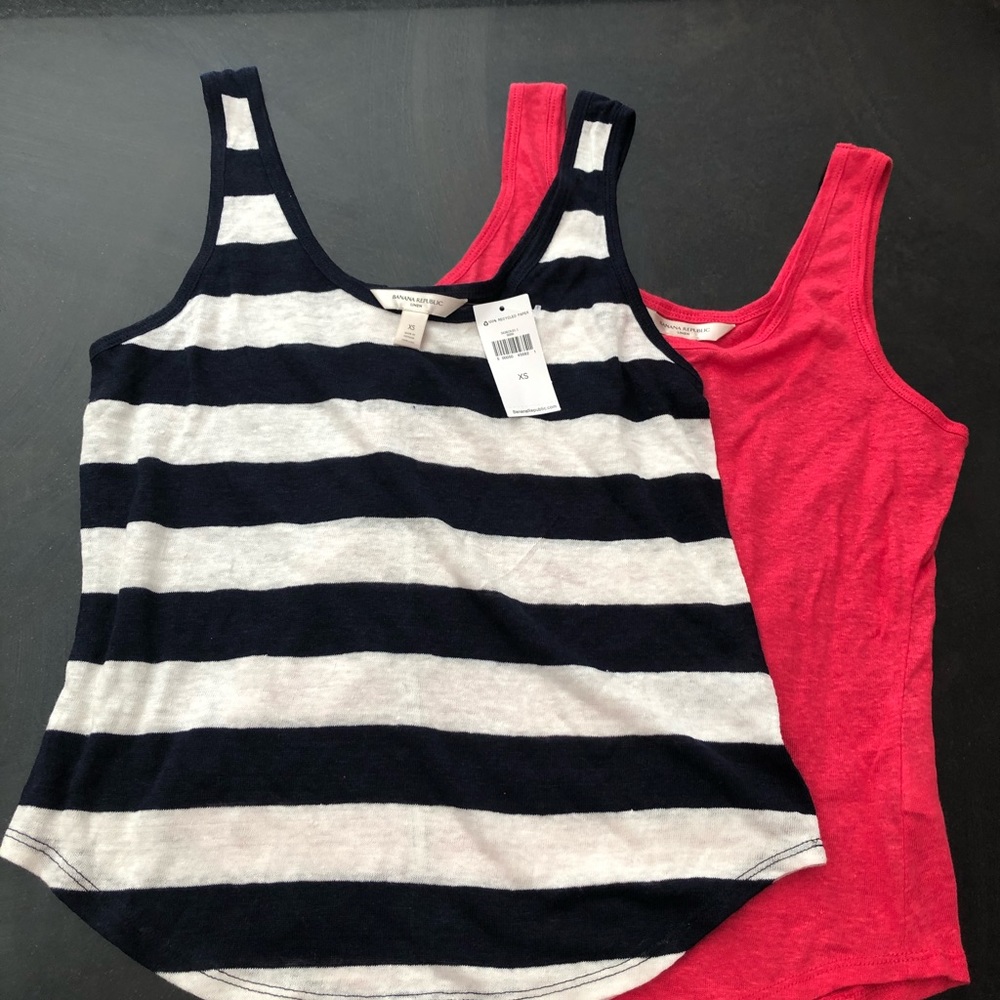 2 New Banana Republic Linen Tank Tops